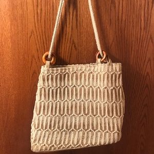 Vintage Woven Beige Purse